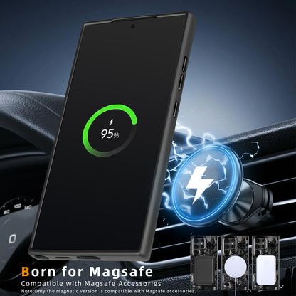 SAMSUNG Magnetic Forged Carbon Fiber Shell Phone Case Protective Sleeve